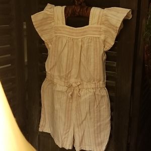 5T Girls Striped Jumpsuit Shorts